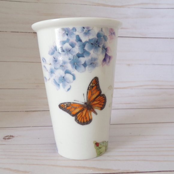 Lenox Butterfly Meadow Blue Thermal Travel Replacement Mug, Also Used as a Vase - Picture 3 of 5